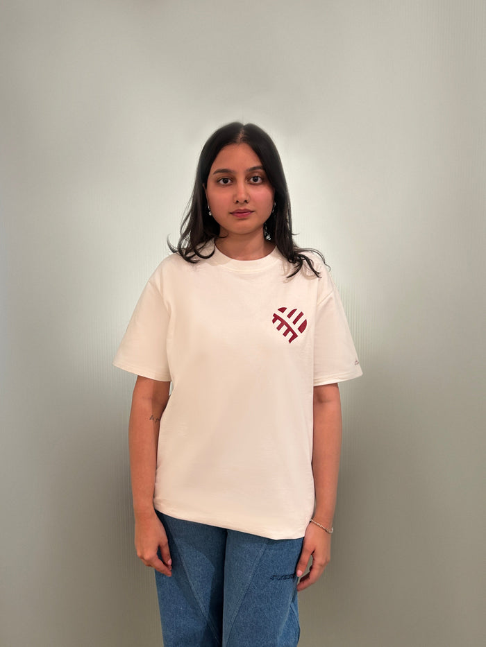 AMOUR HALF SLEEVE TEE IN WHITE-UNISEX