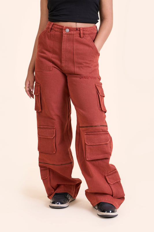 Brick Denim Cargos