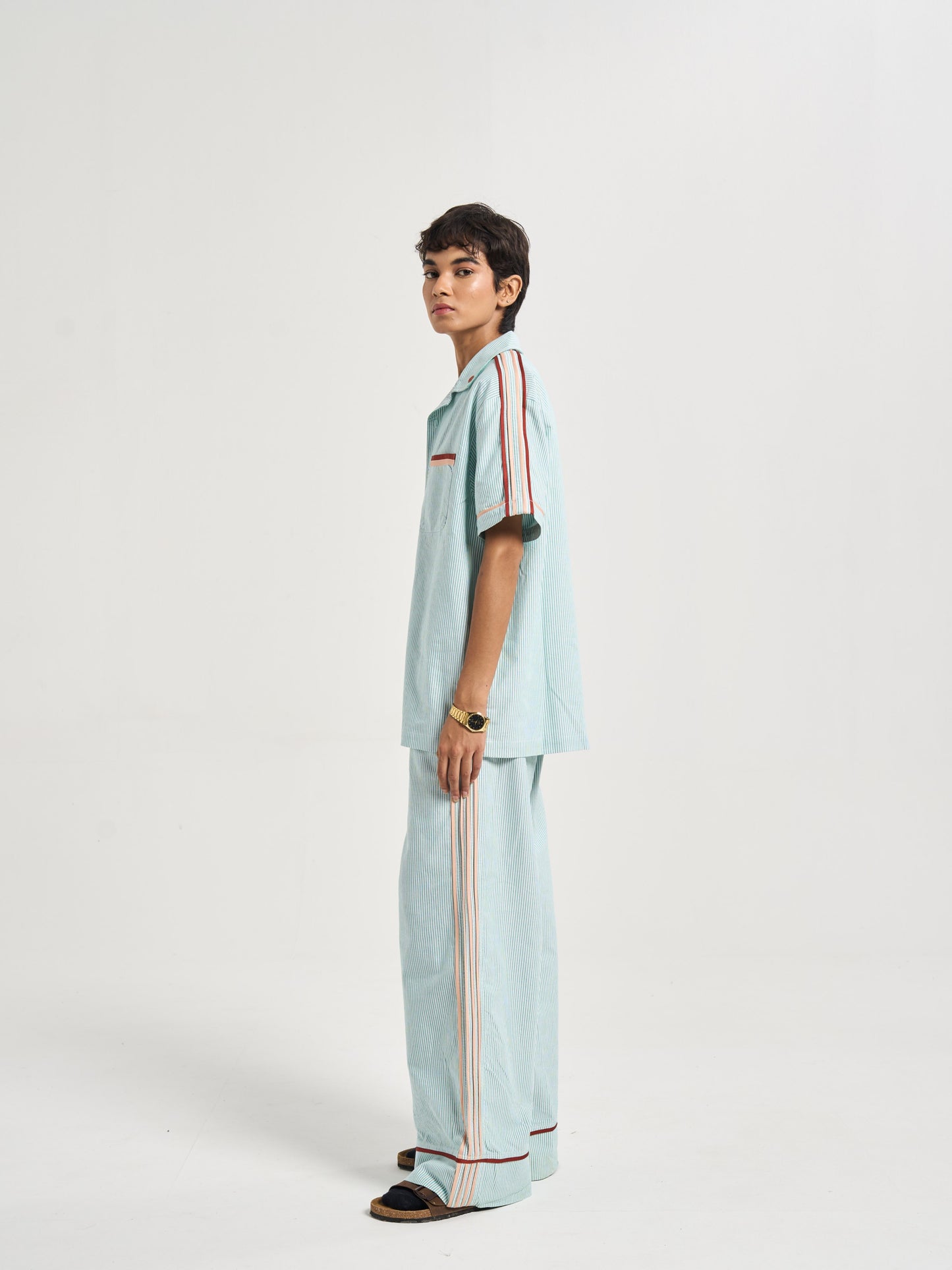 Heartline Striped Coord Shirt