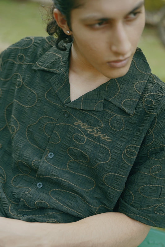 FERN EMBROIDERED CO-ORD SHIRT