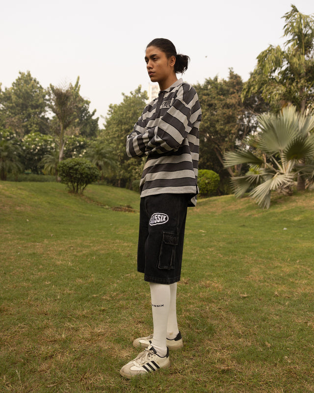 CLASSIC STRIPED POLO-GREY-UNISEX