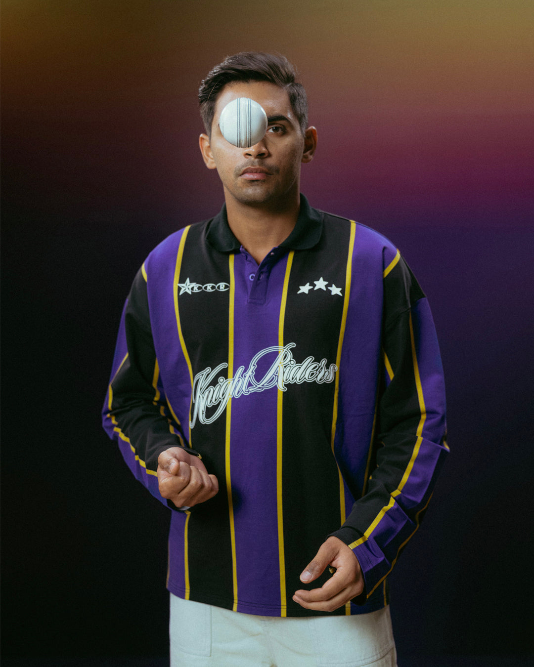 KKR Vertical Striped Rugby Polo