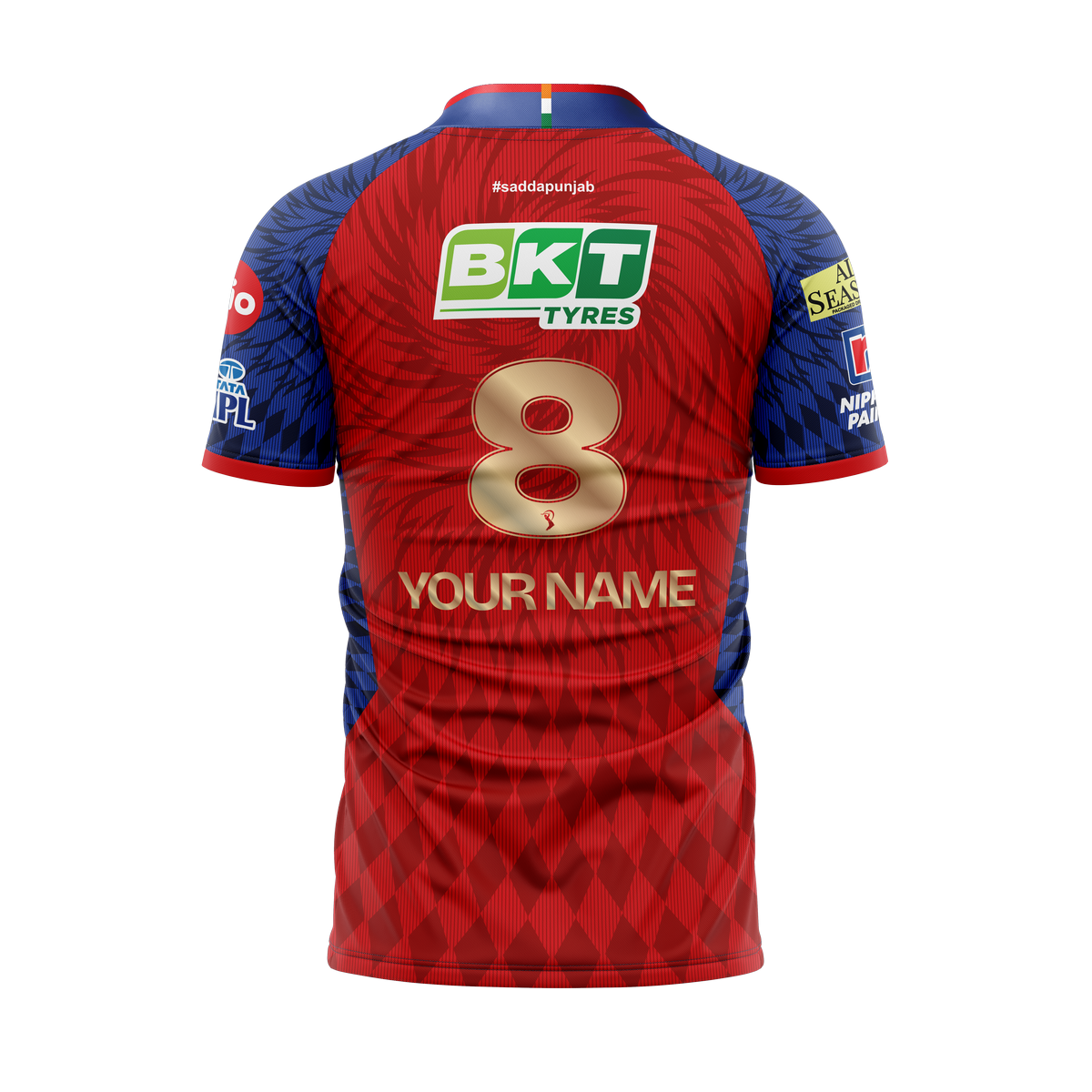 PBKS Match Jersey Player Version Half Sleeves