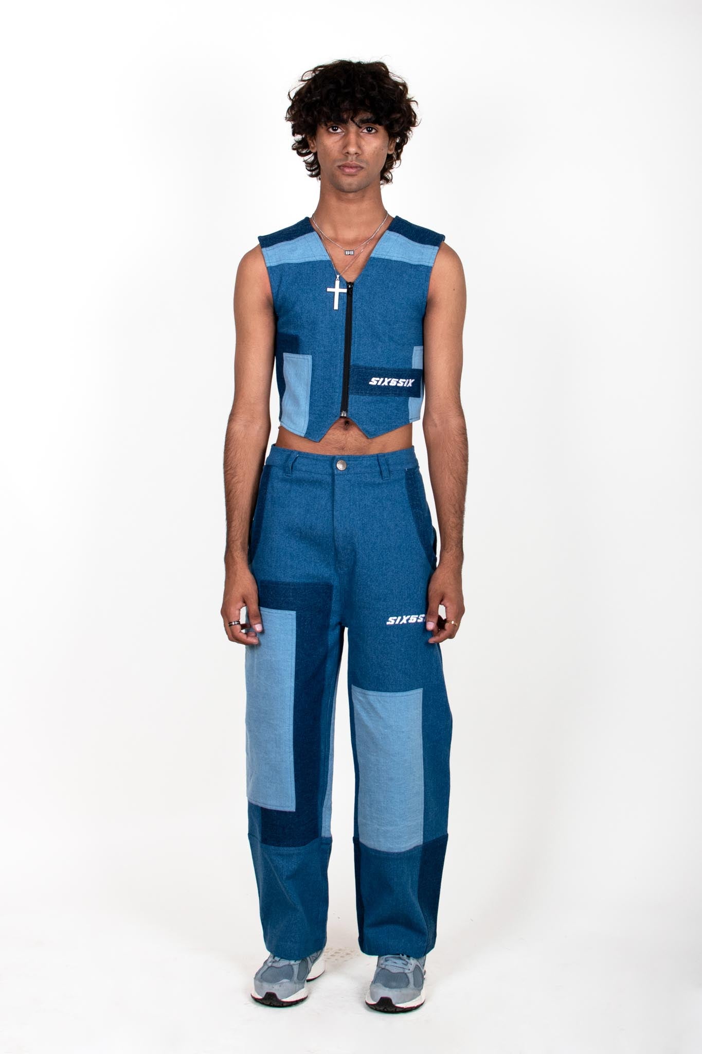 Patchwork Denim Vest