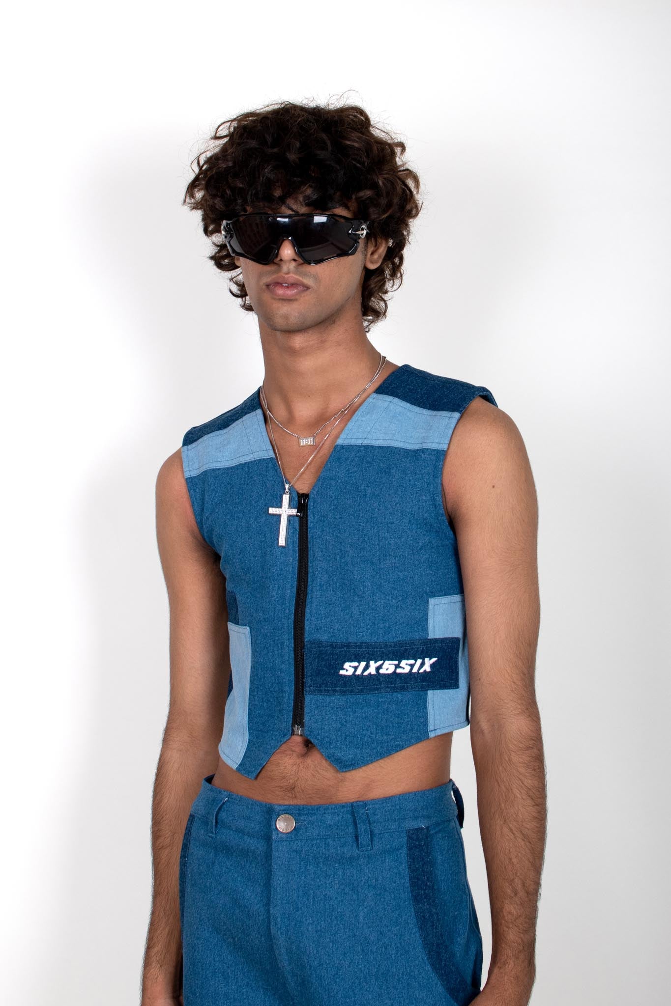 Patchwork Denim Vest
