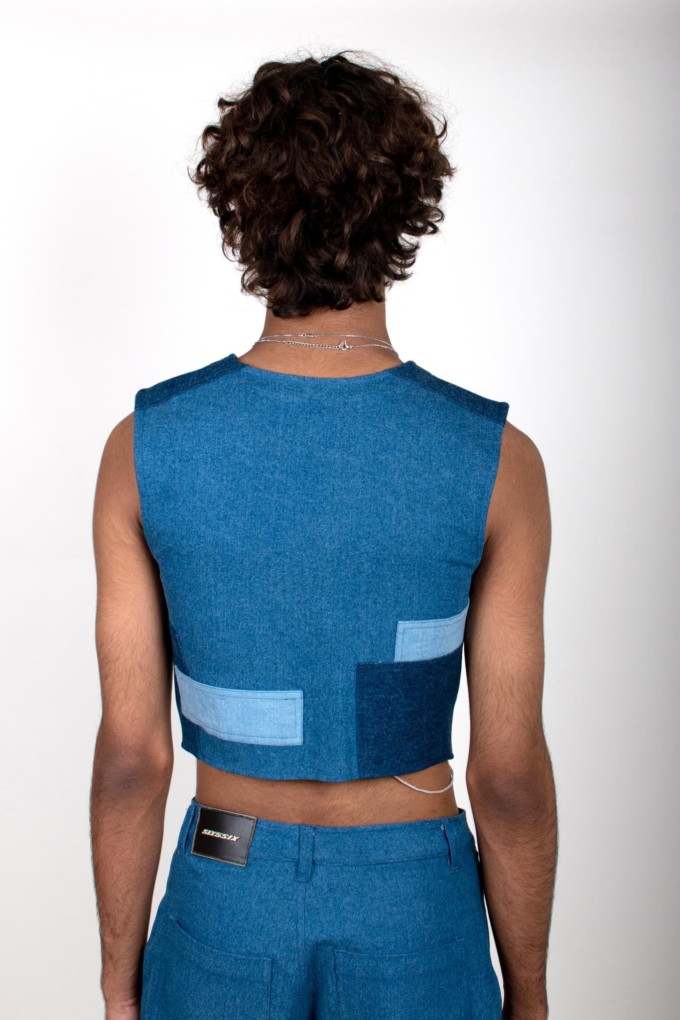 Patchwork Denim Vest