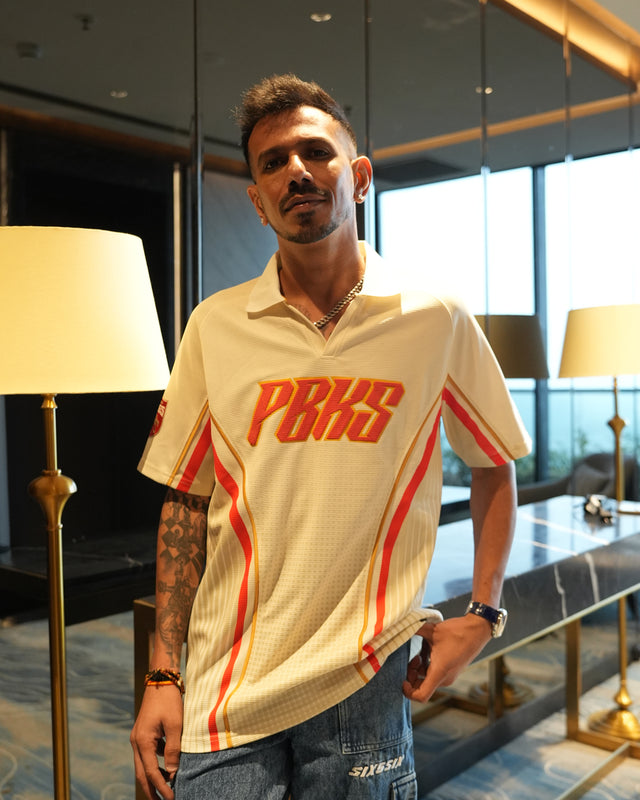 PBKS PLAYER OVERSIZED POLO IN BEIGE
