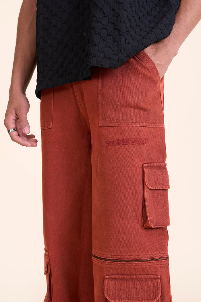 Brick Denim Cargos