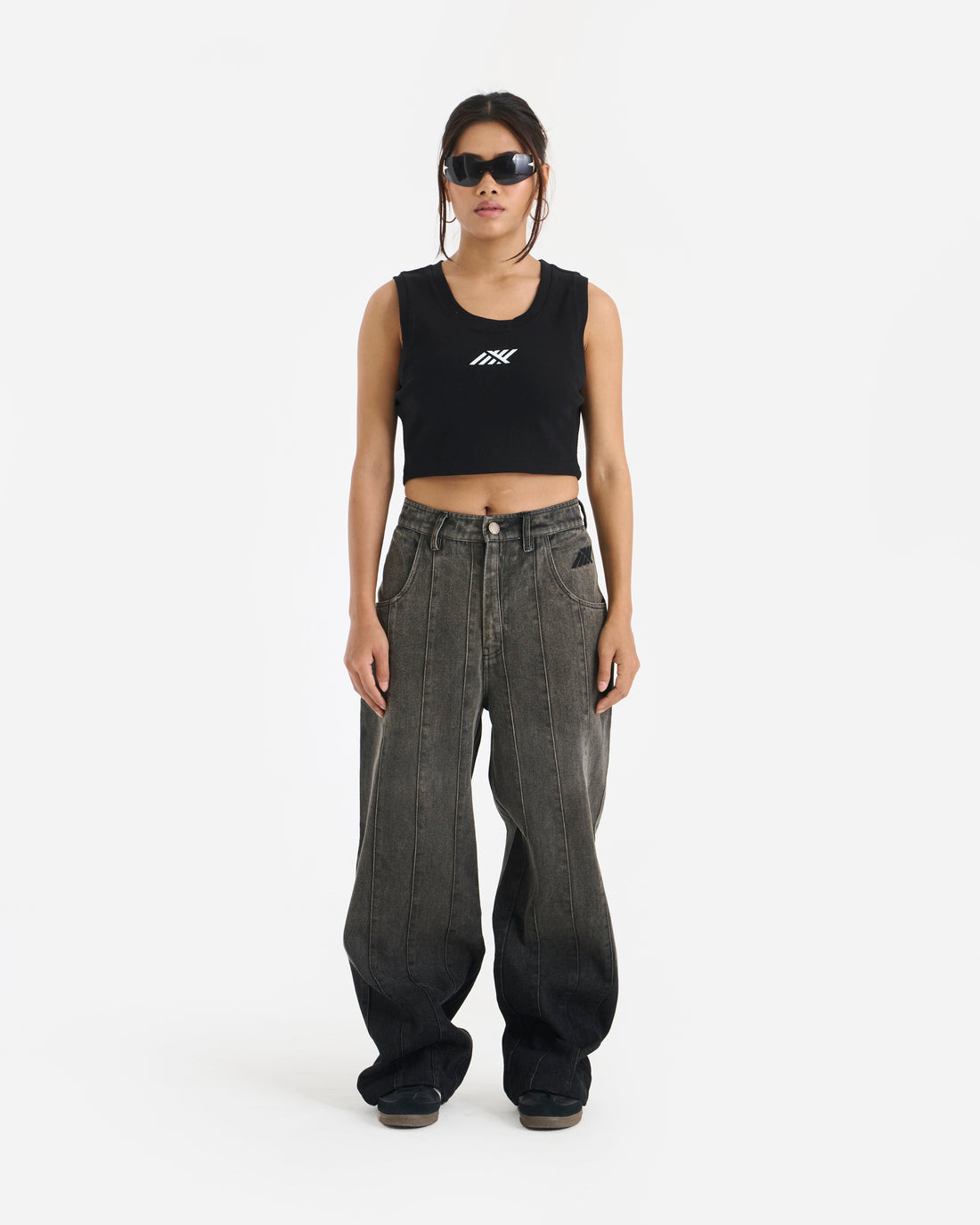 Sprint Crop Tank Top - Black