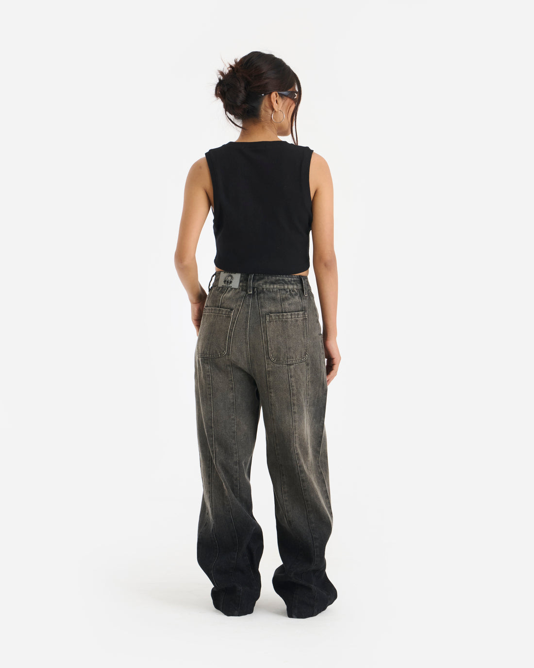 Sprint Crop Tank Top - Black