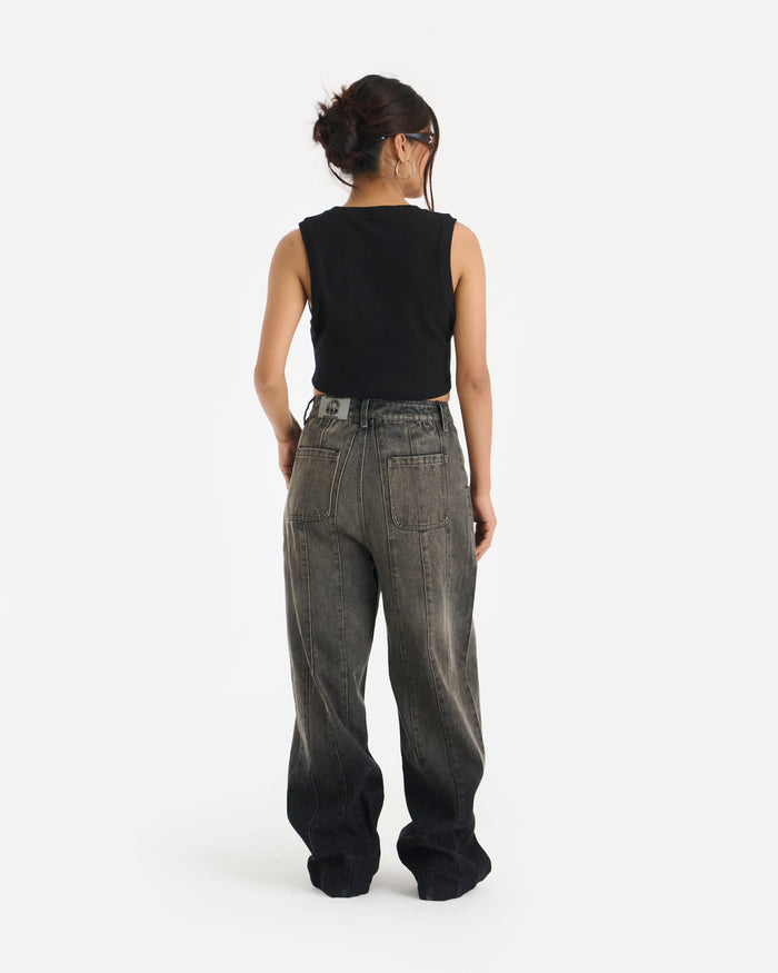 Sprint Crop Tank Top - Black