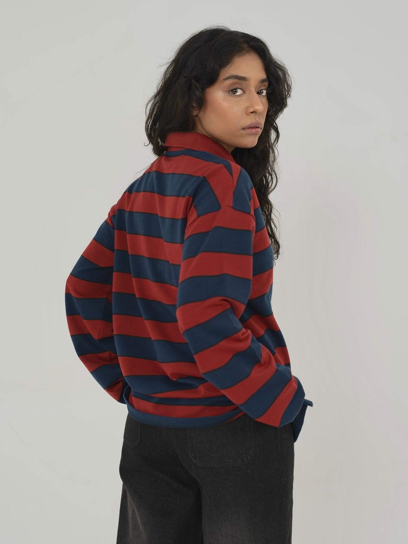 CLASSIC STRIPED POLO IN RED/NAVY