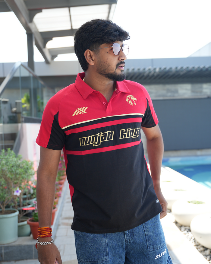 PBKS Player Polo - Red & Black