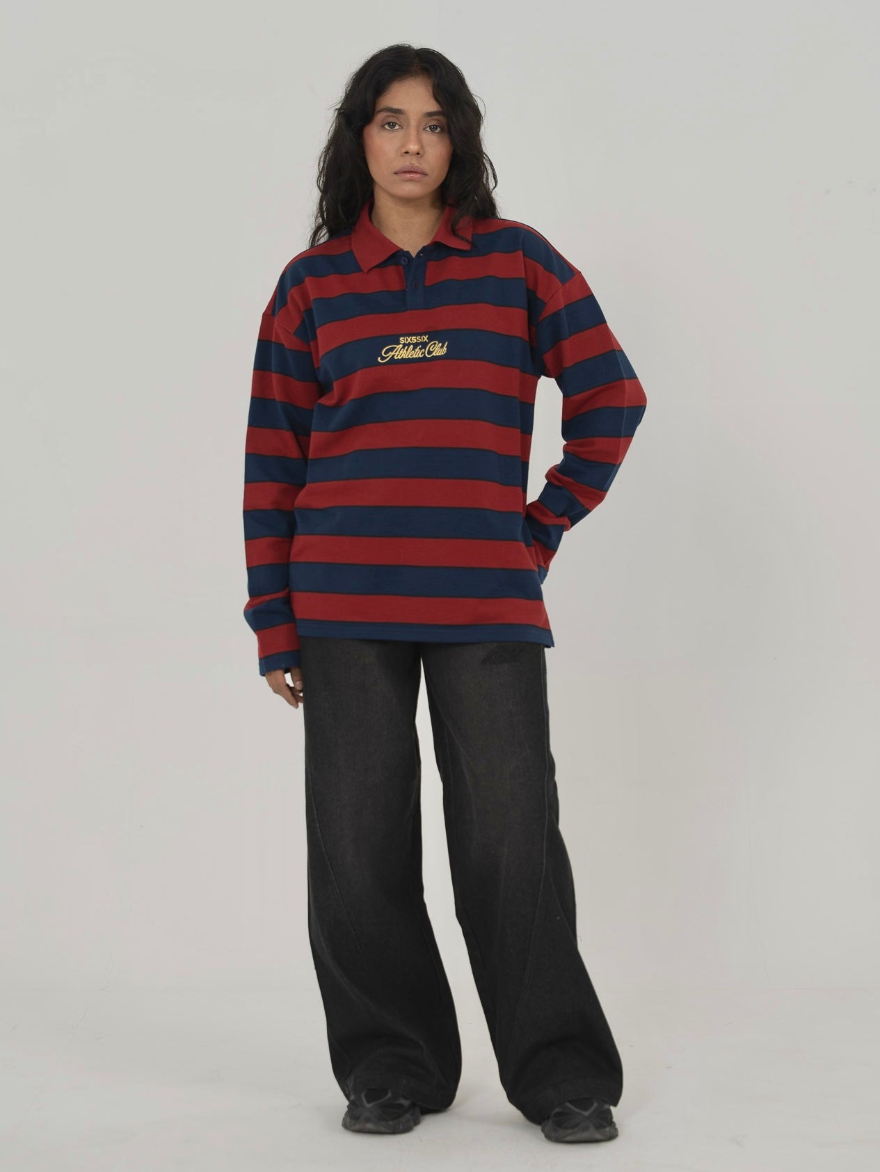 CLASSIC STRIPED POLO IN RED/NAVY