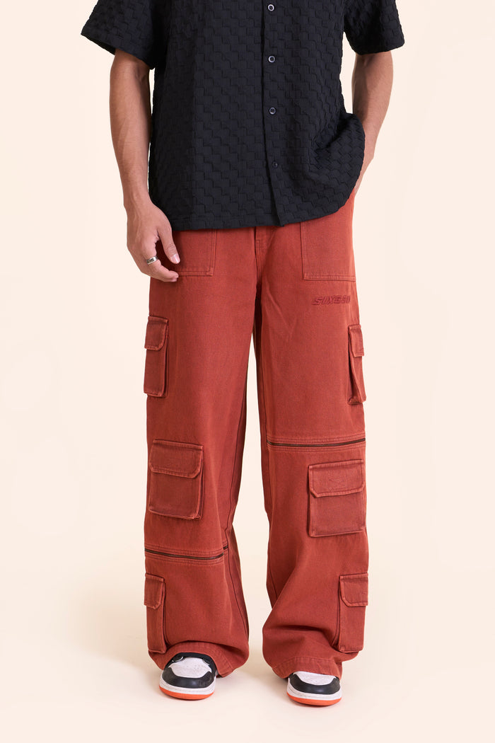 Brick Denim Cargos