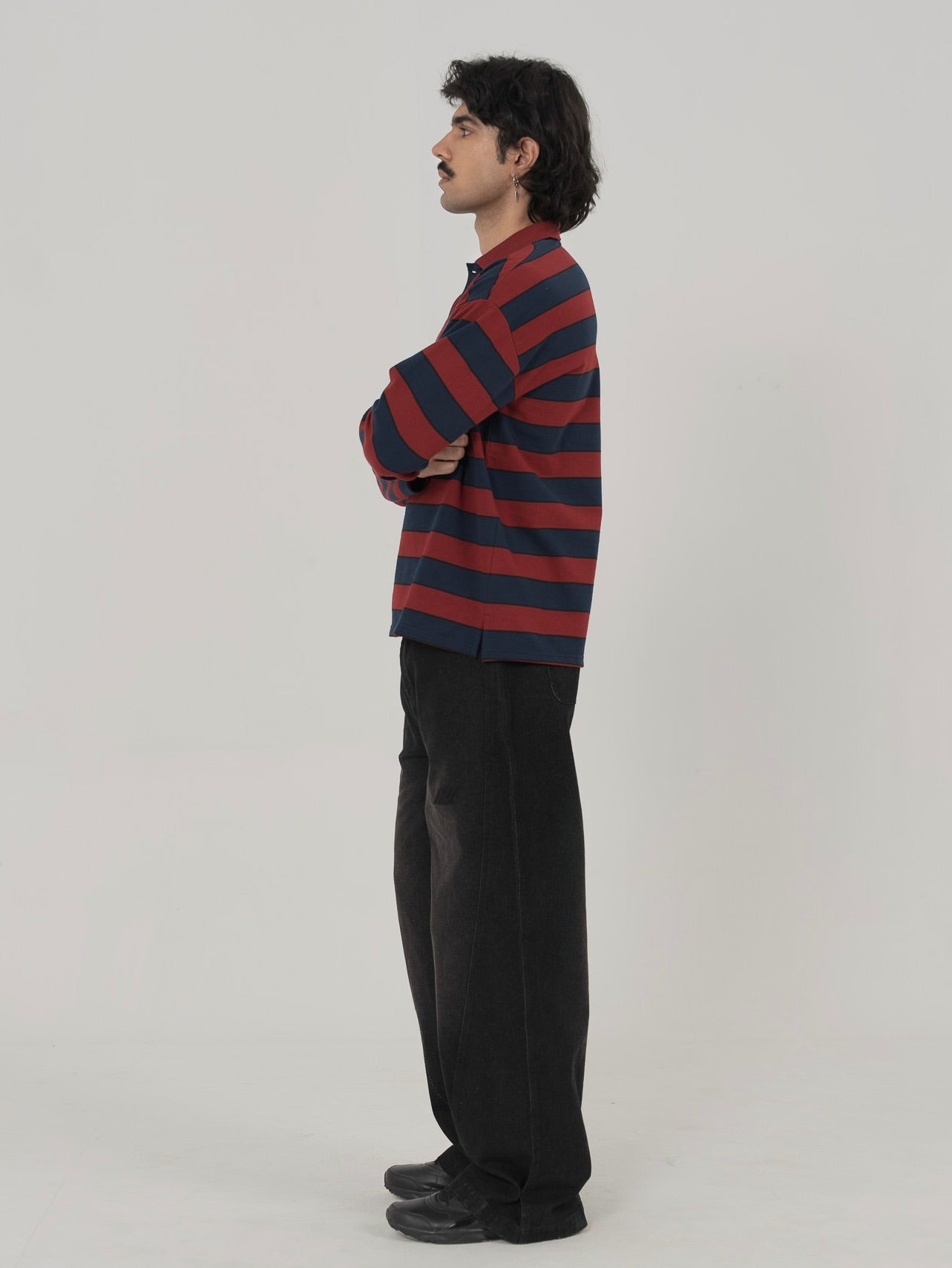 CLASSIC STRIPED POLO IN RED/NAVY