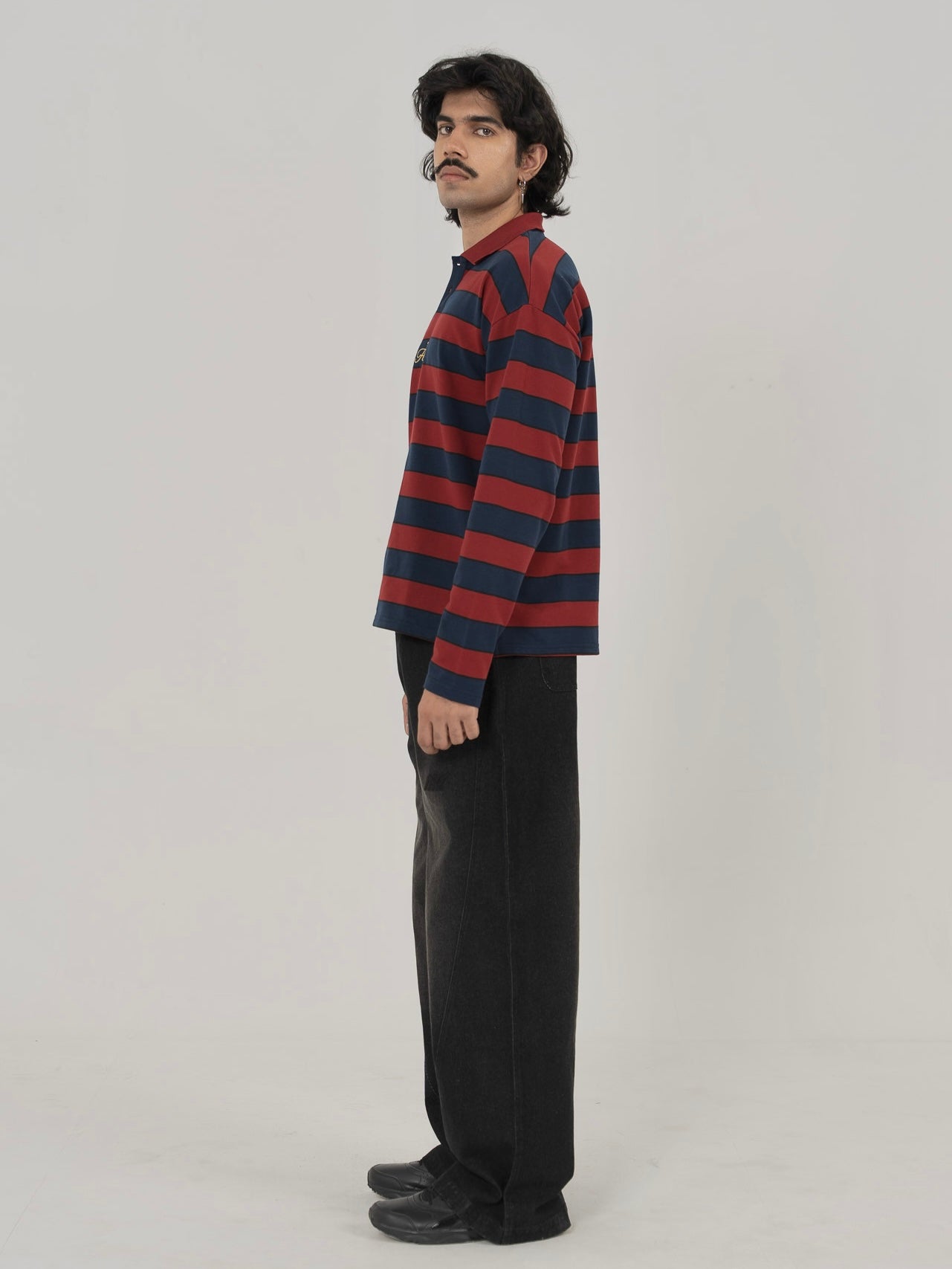 CLASSIC STRIPED POLO IN RED/NAVY