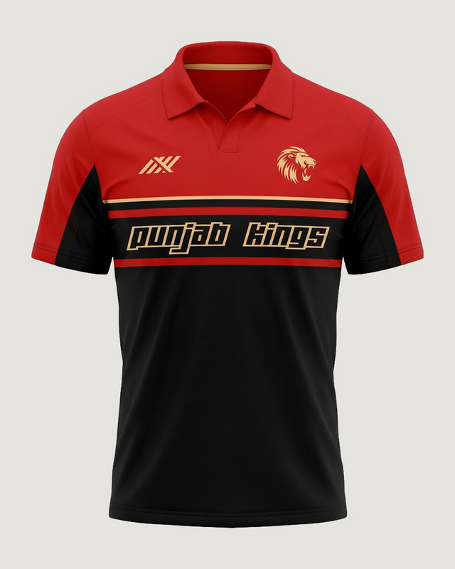 PBKS Player Polo in Red & Black