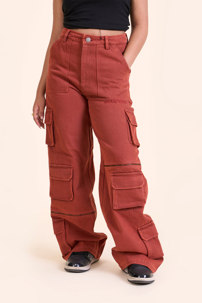 Brick Denim Cargos