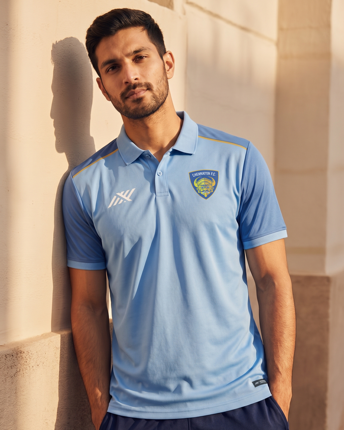Chennaiyin FC Travel Polo Sky Blue 2026