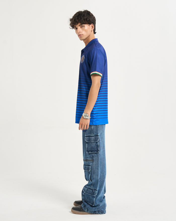 Blue Rush India Fan Polo T-shirt