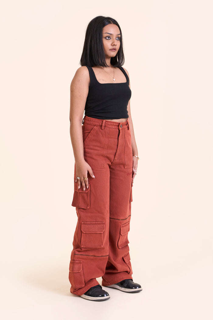 Brick Denim Cargos