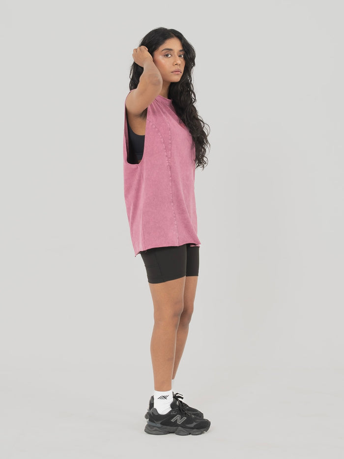 AFTERBURN MUSCLE TEE IN MAUVE