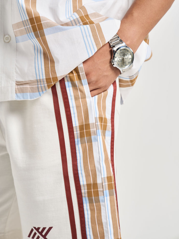 Ivory Plaid Coord Shorts