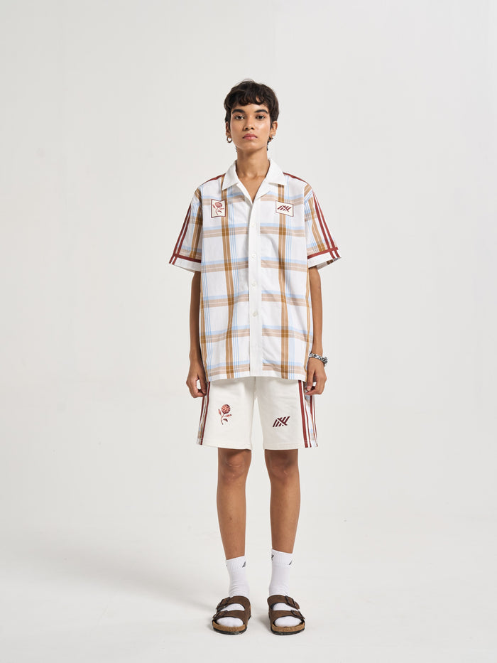 Ivory Plaid Coord Shirt
