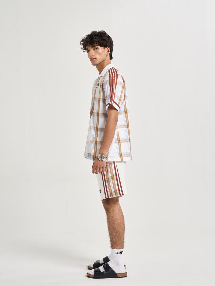 Ivory Plaid Coord Shirt
