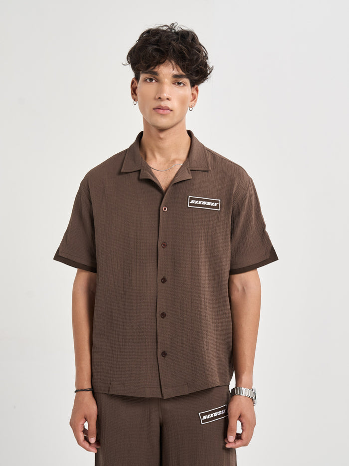 Espresso Chiffon Coord Shirt
