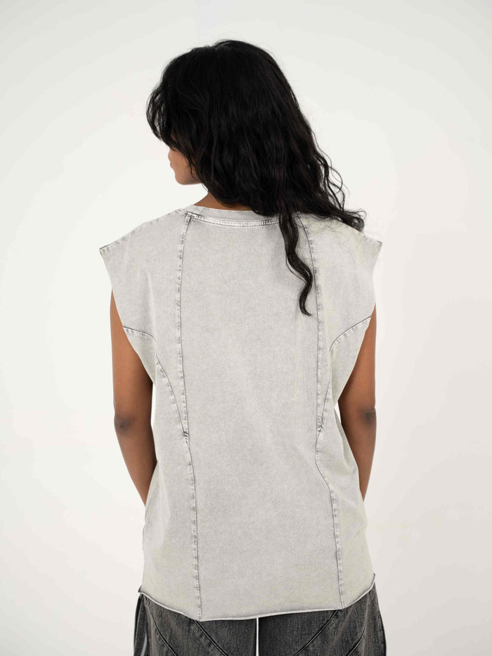 AFTERBURN MUSCLE TEE IN CONCRETE