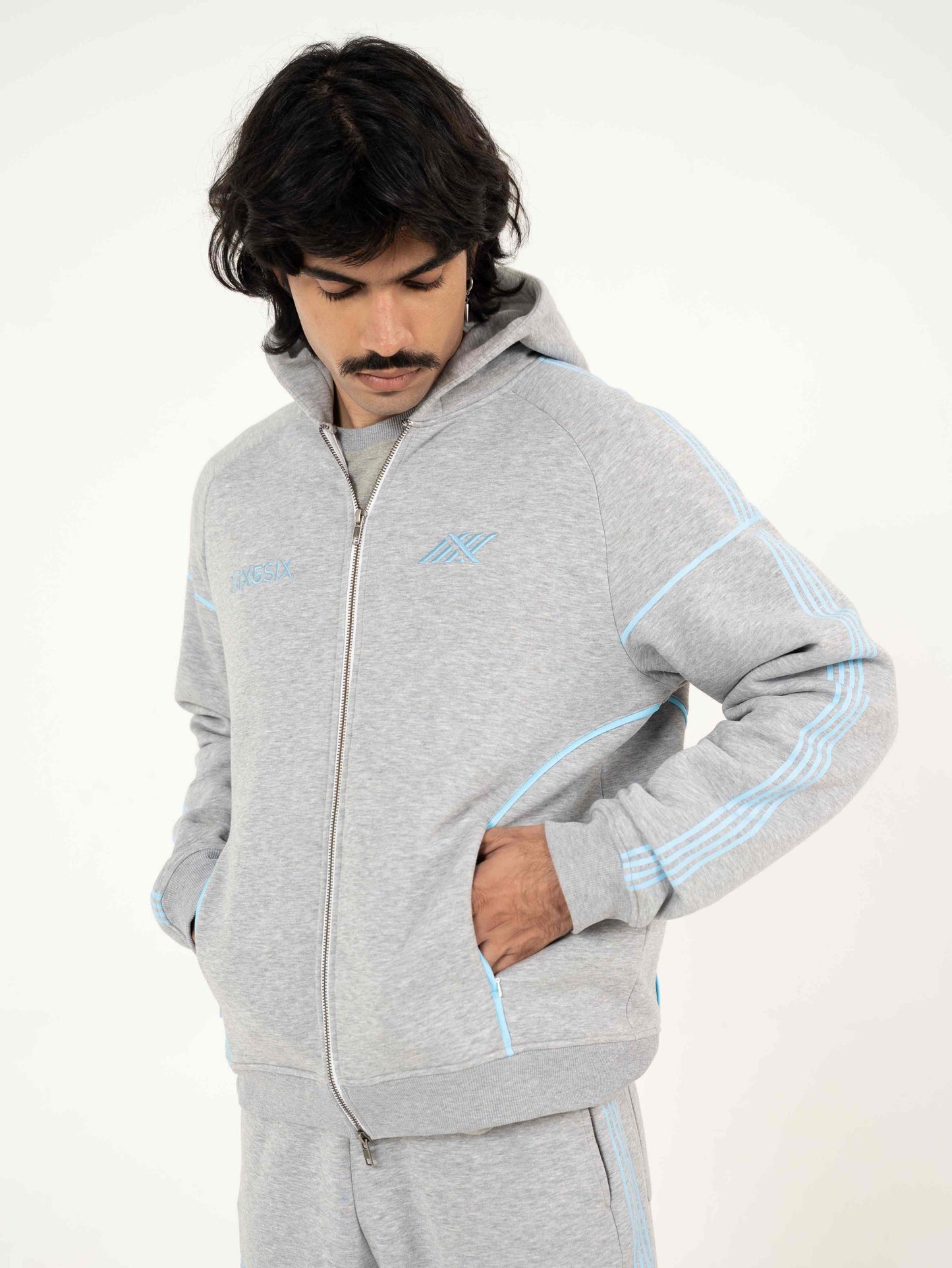 TOUCHSTONE TRACK JACKET IN MELANGE