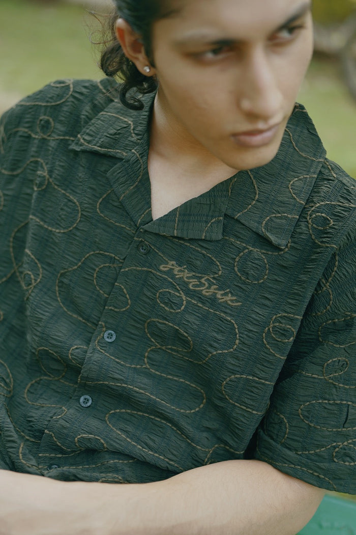 FERN EMBROIDERED CO-ORD SHIRT