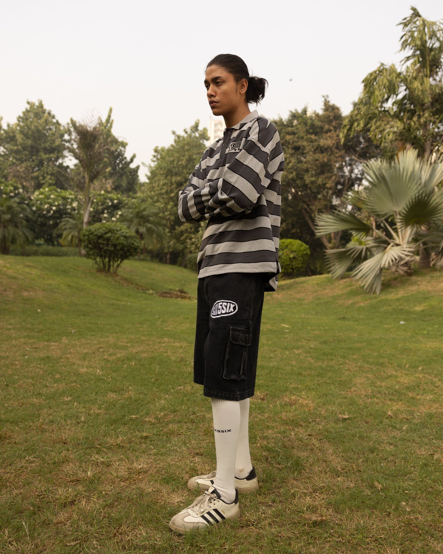 CLASSIC STRIPED POLO-GREY-UNISEX