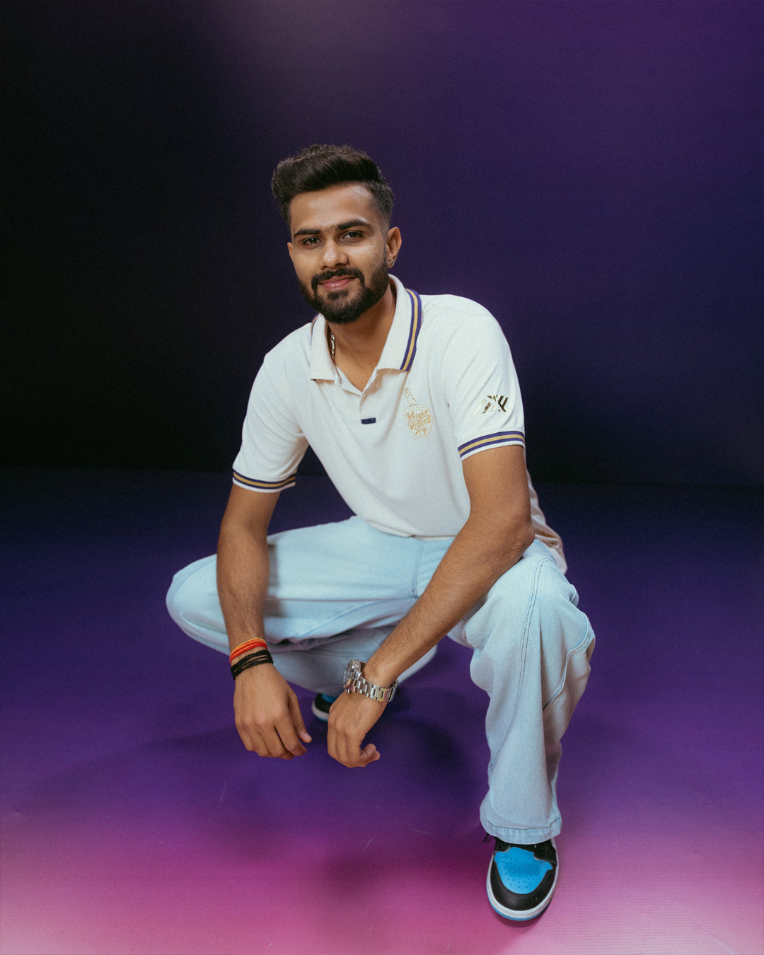 KKR Player Cream Polo