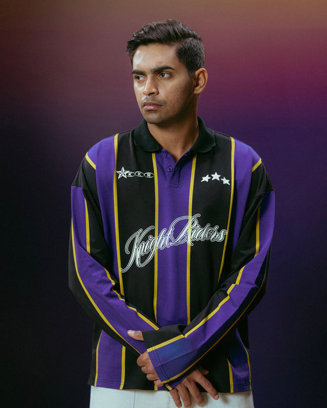 KKR Vertical Striped Rugby Polo