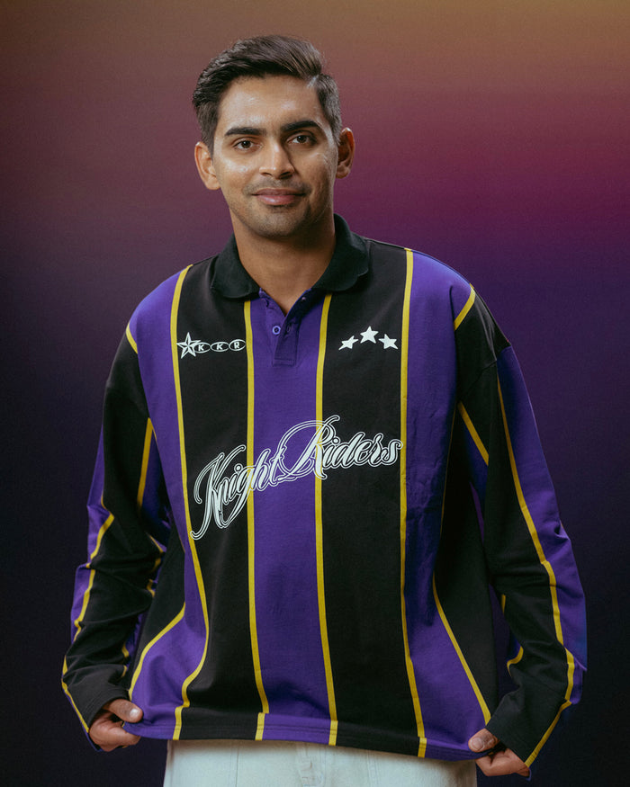 KKR Vertical Striped Rugby Polo