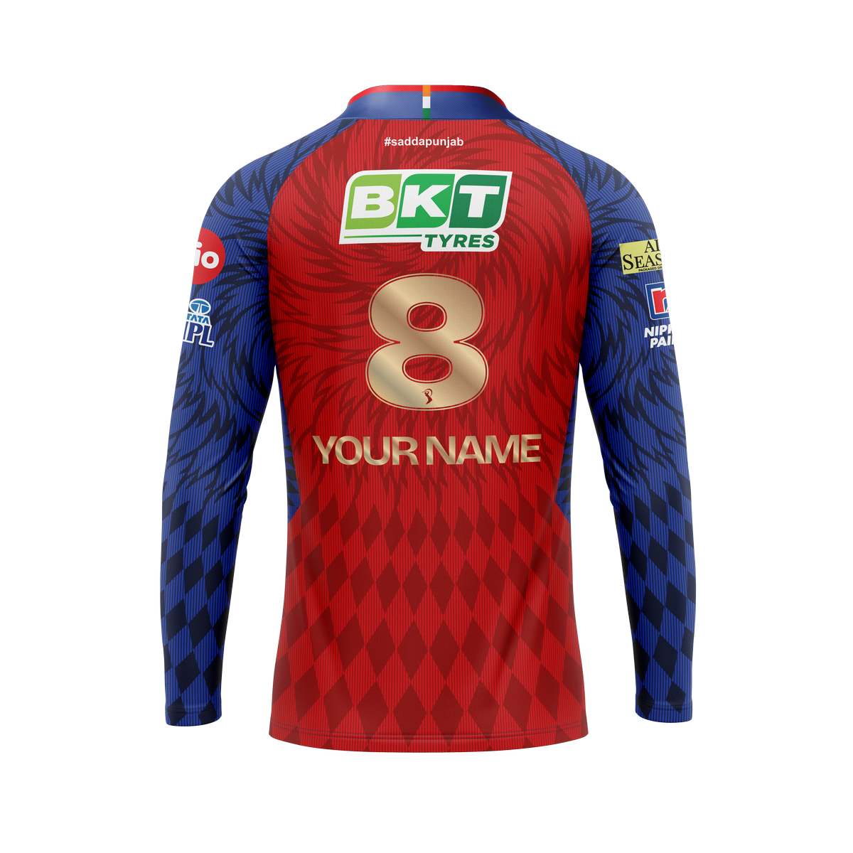 PBKS Match Jersey Player Version-Full Sleeve