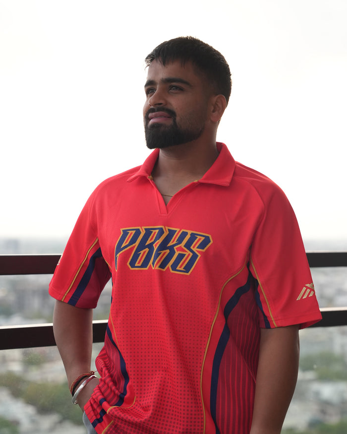 PBKS Player Oversized Polo-Red
