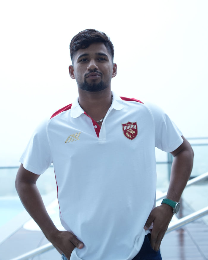PBKS Player Travel Polo-White