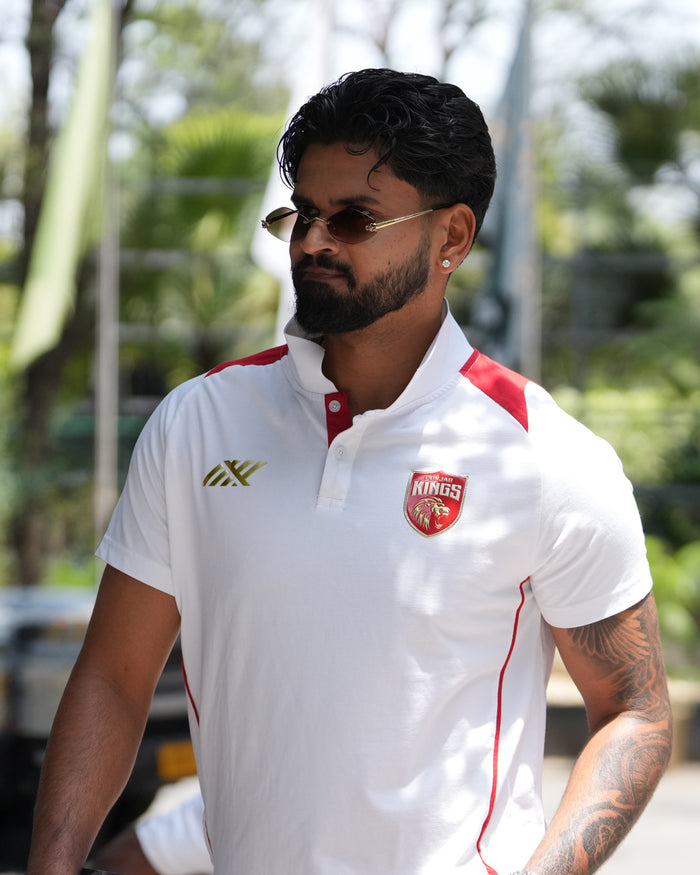 PBKS Player Travel Polo in White