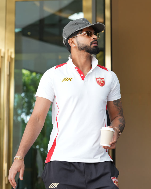 PBKS Player Travel Polo in White
