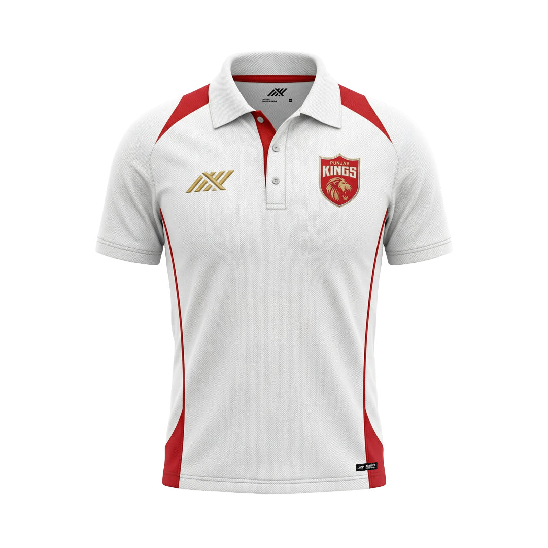 PBKS Player Travel Polo in White
