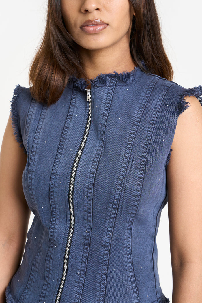 Astral Denim Top Blue